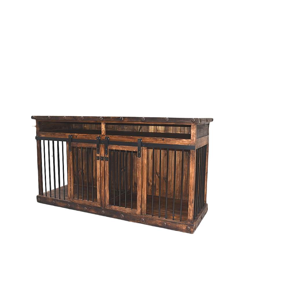 RUSTIC LARGE DOG CRATE