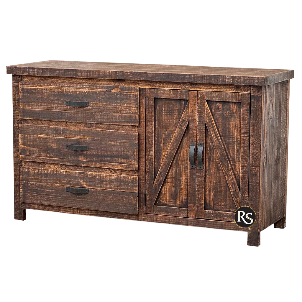 RANCH  3 DRAWERS 2 DOORS DRESSER 