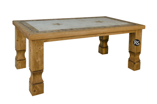 6FT COWBOY MARBLE TOP TABLE WITH STARS
